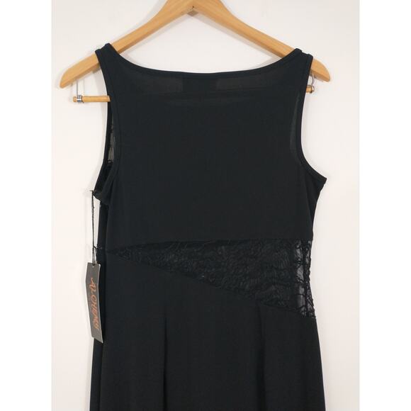 Vintage Alchemy NY Y2K Black Mesh Cutout Maxi Dress Size 12 NWT Goth Grunge 90s - Picture 9 of 11